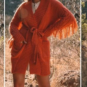 Anders Pocketed Fringe Knit Cardigan